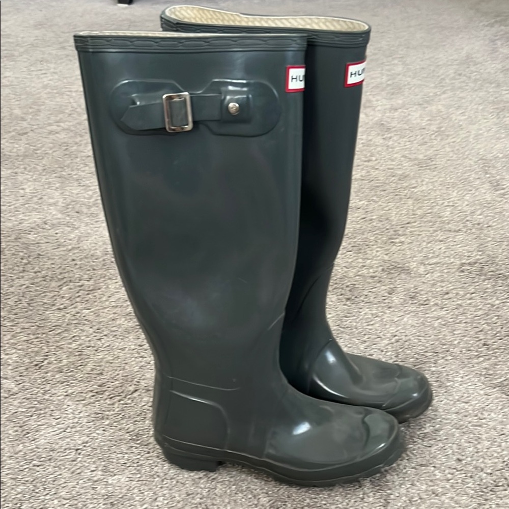 Hunter Dark Gray Tall Boots